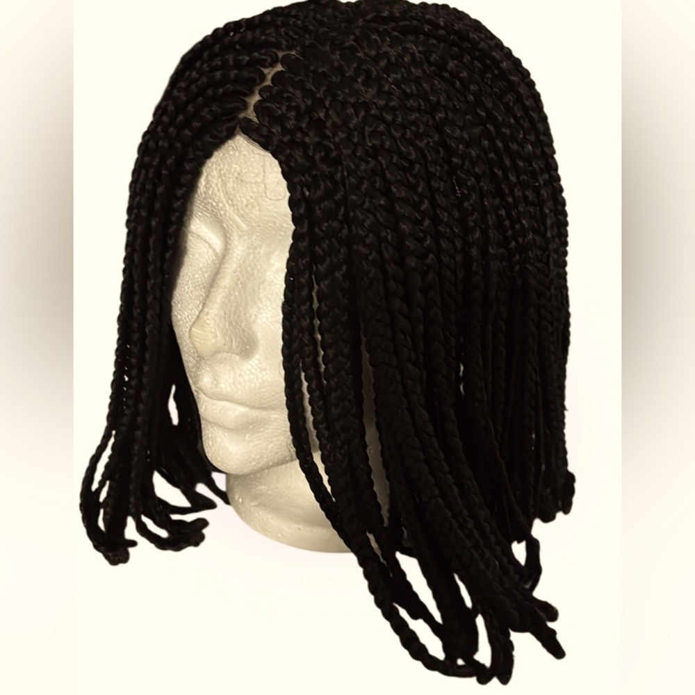 Natural color black Bob box braided wig color 1
